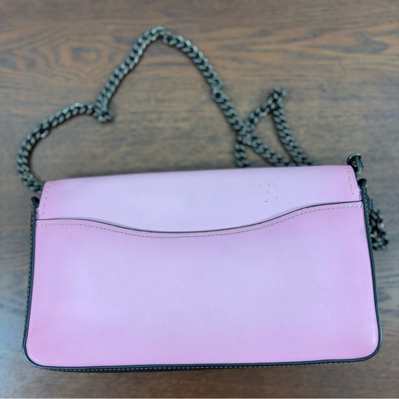 Coach Dinky pink  Crossbody Bag with Gunmetal Chain kisslock  GUC - Picture 9 of 11
